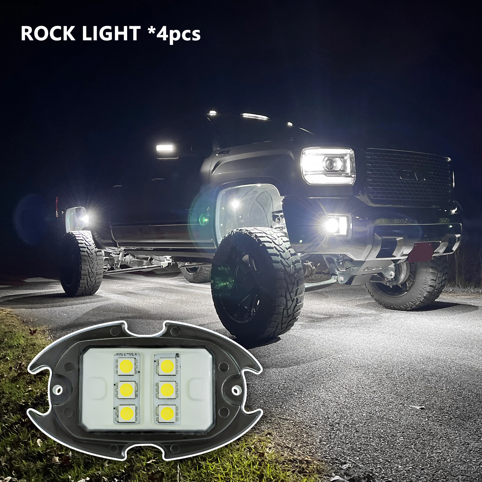 ALDST White Rock Lights: Magnetic Underglow Kit for Trucks & Jeeps - Pure White Rock Lights3