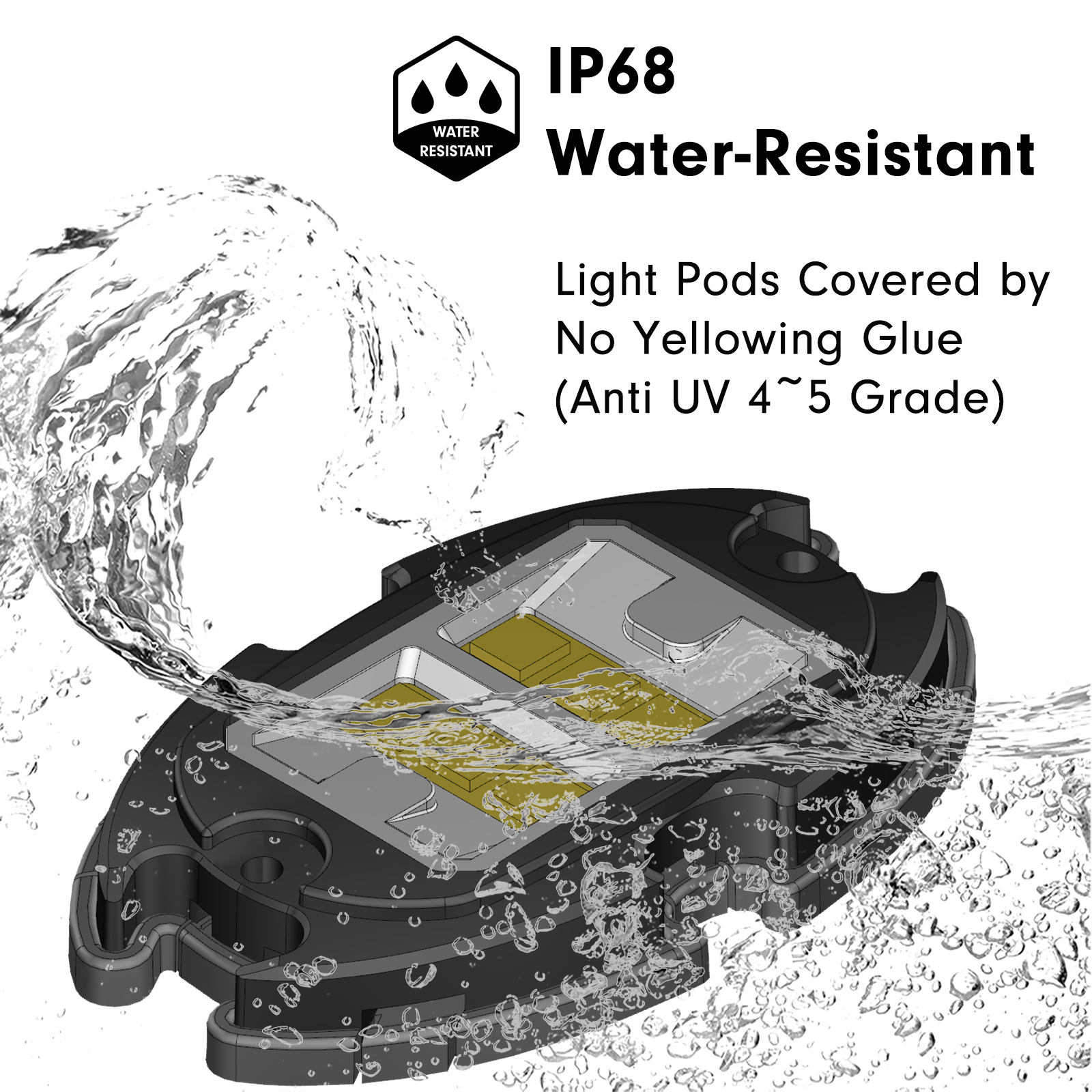 ALDST White Rock Lights: Magnetic Underglow Kit for Trucks & Jeeps - Pure White Rock Lights