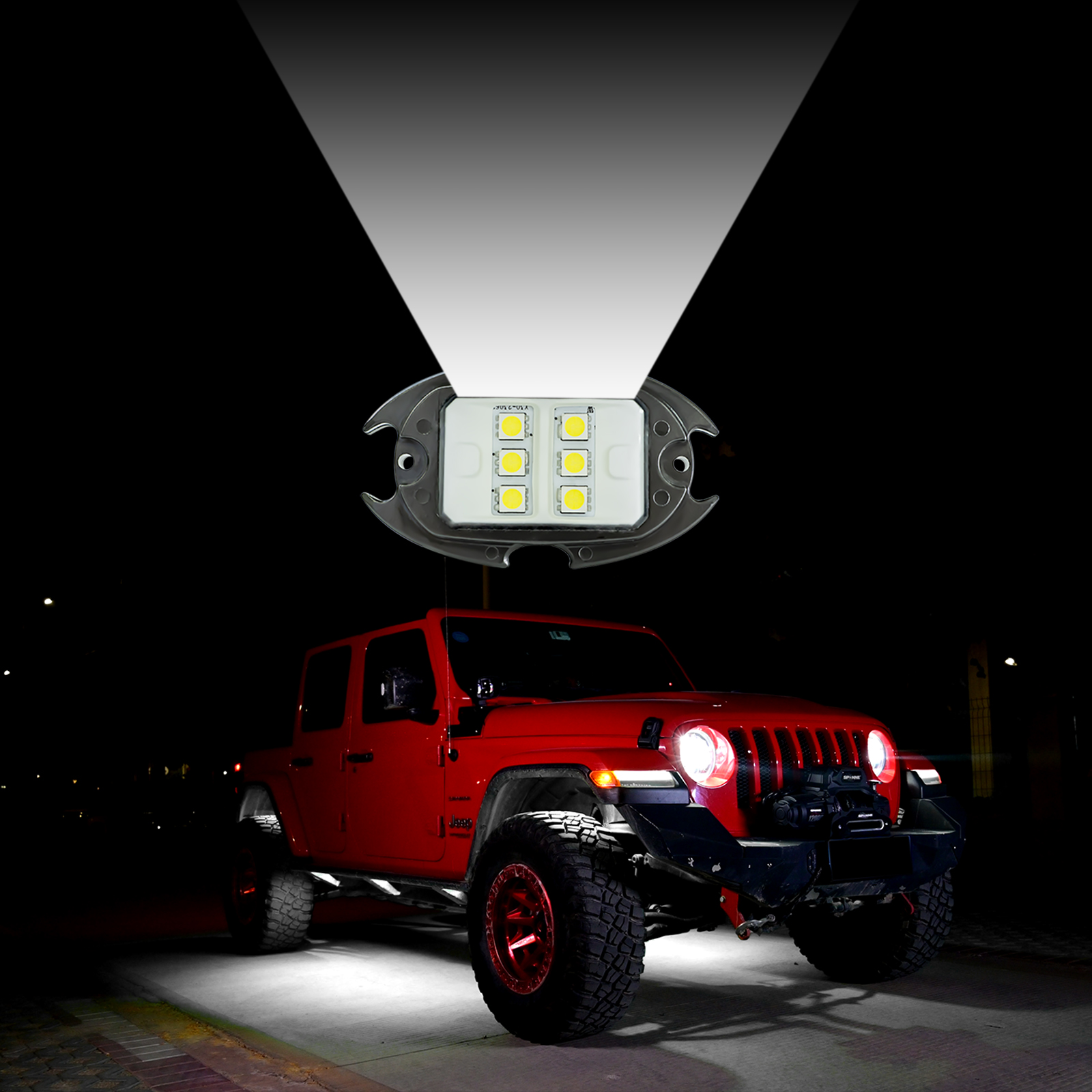 ALDST White Rock Lights: Magnetic Underglow Kit for Trucks & Jeeps - Pure White Rock Lights2