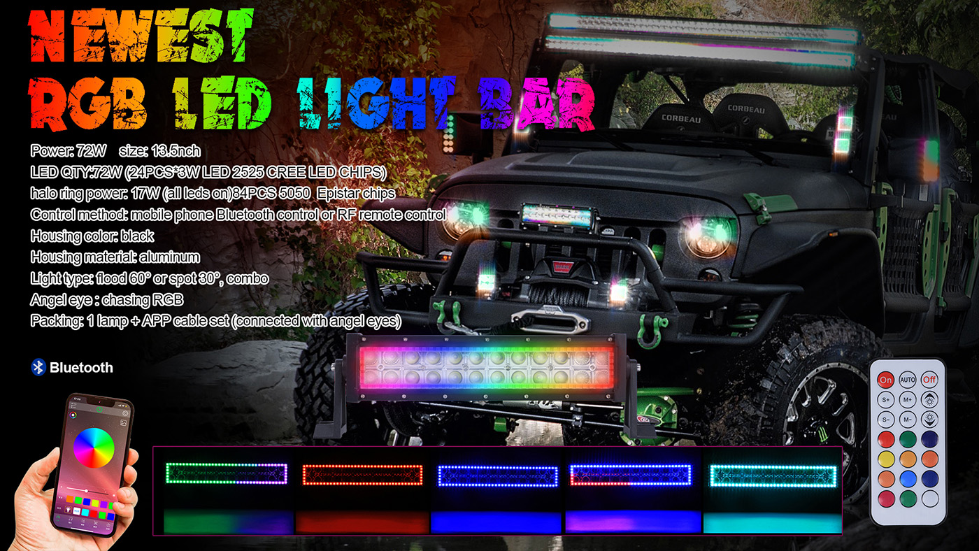 Illuminate Your Journey with the 72WRGB RGB Light Bar (2)