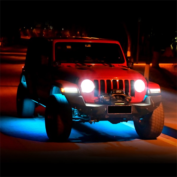 Illuminate Your Ride with the Ultimate 4 Pods RGB Rock Light Kit (5)